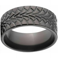 Прилагодена машка гума за гума, црна циркониум свадбена лента со удобно вклопување дизајн