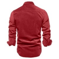 outfmvch кошули со долги ракави за мажи модерен едноставен бизнис со сомотски тенок фит кардиган кошула женски врвови црвено