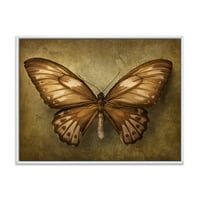 Античка пеперутка во тонови на Земјата, врамена слика за сликање на платно, уметнички принт