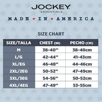 Jockey Essentials® Made in America® памук со кратки ракави на екипажот на вратот 2-пакет, 6812