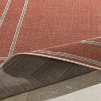 Уметнички ткајачи Алфреско цврста област килим, 'рѓа, 5'3 круг
