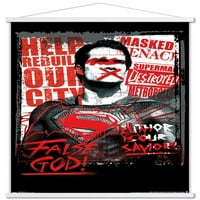Стрип Филм-Бетмен против Супермен-Лажен Бог Ѕид Постер Со Дрвена Магнетна Рамка, 22.375 34