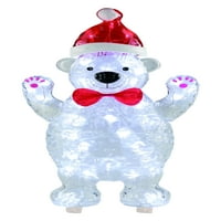 Време на одмор во затворен и светло на отворено 30 Црвена санта капа ледена мечка со LED светла