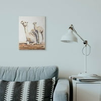 СТУПЕЛ ИНДУСТРИИ Симпатична бебе камила семејство животно акварел сликање платно wallидна уметност од Georgeорџ Дијахенко
