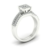 3 4CT TDW Diamond 10K Бело злато Кластер за невестински прстен