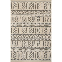 Нулум чартер племенски олеснување затворен килим на отворено, 5 '8', светло сива боја