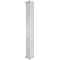 Ekena Millwork 12 W 10'H Craftsman Classic Square Non-Tapered Kinsman Fretwork Column W Prairie Capital & Prairie Base