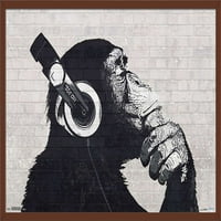 Шимпанзо Со Слушалки На Ѕид Ѕид Постер, 22.375 34