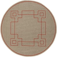 Уметнички ткајачи Алфреско цврста област килим, кафеава, 8'9 круг