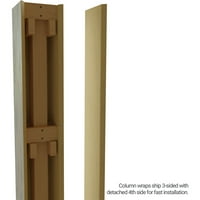 Ekena Millwork 14 W 6'H Pecky Cypress Endurathane Fau Wood Wood Non-Tapered Square Column Wrap со FAU Iron Capital & Base