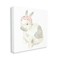 Студената индустрија заспана цветна круна за зајаче илустрација расадник животно платно wallидна уметност, 36, дизајн од Дафне