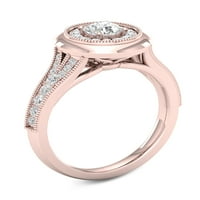 3 4CT TDW Diamond 14K Rose Gold Halo Halo Ringing прстен