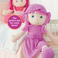 Виолетова голема партала кукла, мека, гушкачка кадифен совршен за гушкање и декор на простории