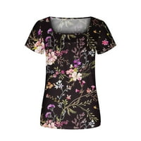 Блузи За Жени Облечени Обични Кратки Ракави Лажичка Вратот Летни Цветни Кошули И