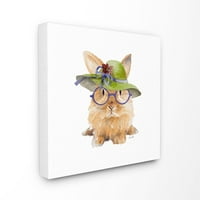 Смешна индустрија Смешна капа мода зајаче животински акварел сликање xl платно wallидна уметност од Лани Лорет