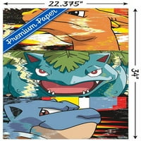 Покемон-Трио Дисторзија Ѕид Постер со Pushpins, 22.375 34