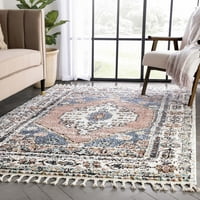Добро ткаен килим на Нала Ориентална област, 7,83 '9,83', памучен раб за автентичен изглед, кадифен и мек штрајк, марокански