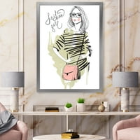 DesignArt 'Trendy Fashion Woman' Shabby Chic Framed Art Print