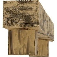 Екена Милхаурд 4 H 4 D 48 W Riverwood Fau Wood Camplace Mantel Kit W alamo Corbels, природен бор, природен бор, природен бор,