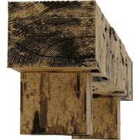 Ekena Millwork 4 H 8 D 72 W Pecky Cypress Faa Wood Camplace Mantel Kit W alamo Corbels, природен златен даб
